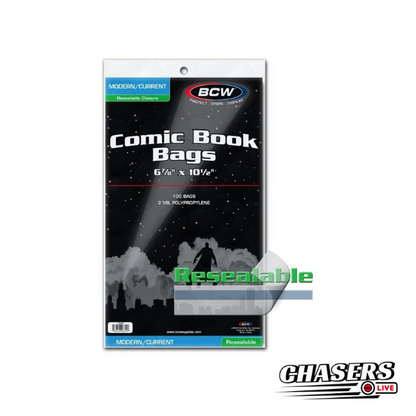Current/Modern Comic Book Bags (100 count)- BCW